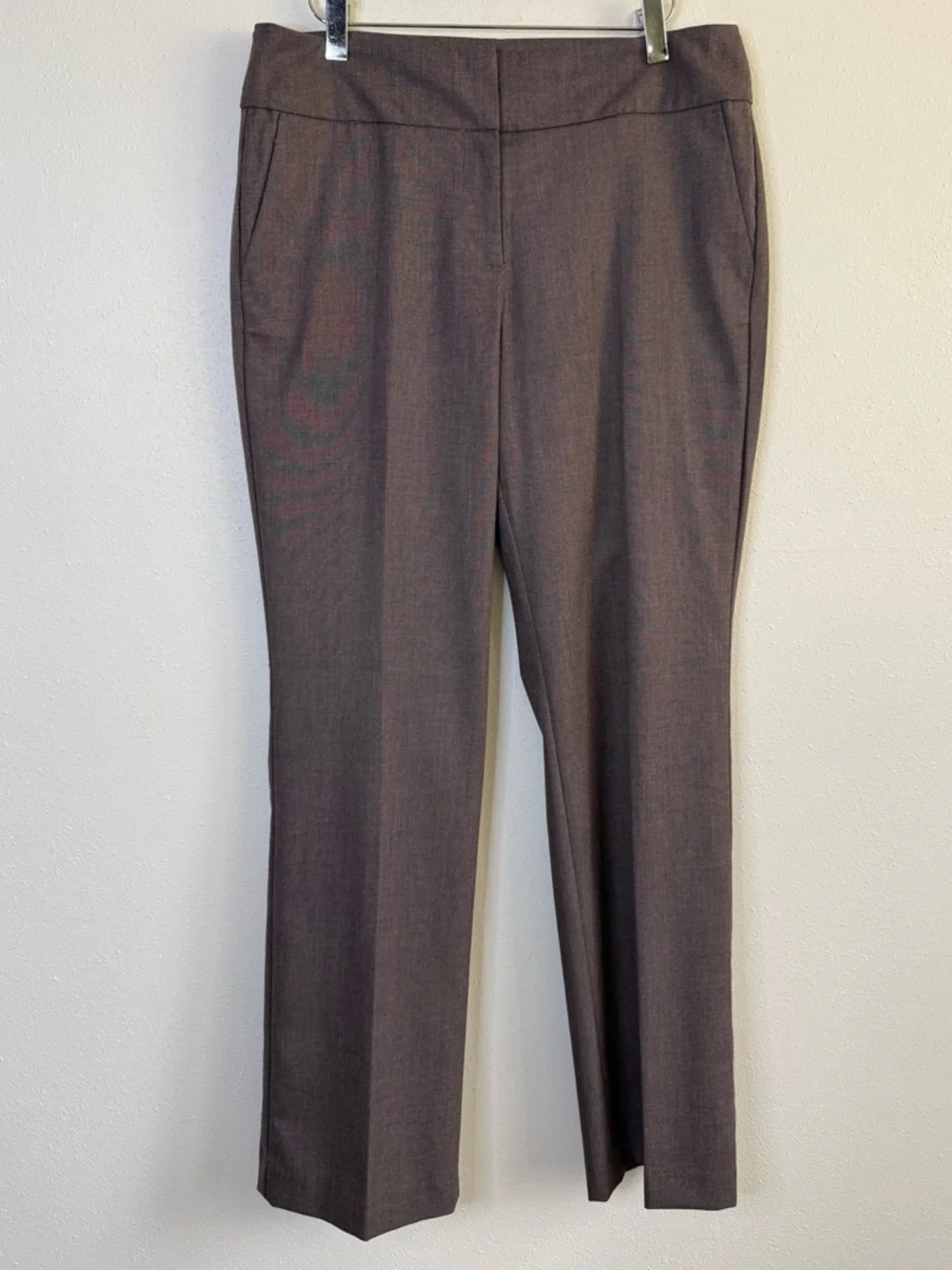 Ann Taylor Factory Curvy Fit Pants Size 6 Plum Brown Straight Leg Dress Pants